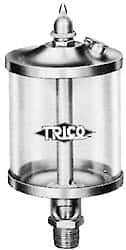 Trico - 1 Outlet, Glass Bowl, 5 Ounce Manual-Adjustable Oil Reservoir - 3/8 NPT Outlet, 2-5/8" Diam x 6-1/16" High - USA Tool & Supply