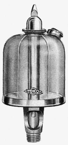 Trico - 1 Outlet, Acrylic Bowl, 8 Ounce Manual-Adjustable Oil Reservoir - 3/8 NPT Outlet, 2-5/8" Diam x 6-3/8" High - USA Tool & Supply