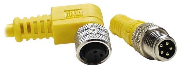 Brad Harrison - 4 Amp, Female 90° to Male 90° Cordset Sensor and Receptacle - 250 VAC/VDC, 4m Cable Length, IP68 Ingress Rating - USA Tool & Supply