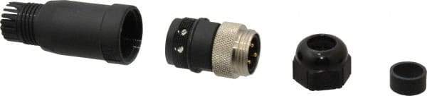 Brad Harrison - 8 Amp, Male Straight Field Attachable Connector Sensor and Receptacle - 600 VAC/VDC, IP67 Ingress Rating - USA Tool & Supply