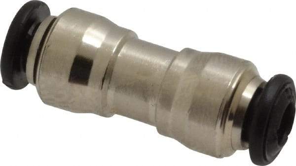 Alpha Technologies - 4mm Outside Diam, Nickel Plated Brass Push-to-Connect Tube Union - 250 Max psi, Tube to Tube Connection, Buna O-Ring - USA Tool & Supply