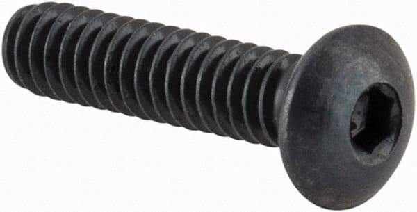 Camcar - #2-56 UNC Hex Socket Drive, Button Screw - Alloy Steel, Black Oxide Finish, Fully Threaded, 3/8" Length Under Head - USA Tool & Supply