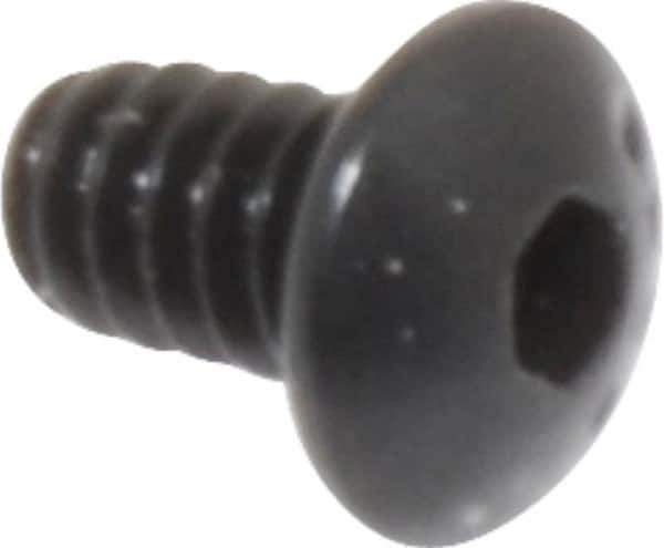 Camcar - #4-40 UNC Hex Socket Drive, Button Screw - Alloy Steel, Black Oxide Finish, Fully Threaded, 3/16" Length Under Head - USA Tool & Supply