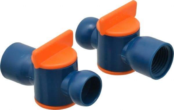 Loc-Line - 2 Piece, 1/2" ID Coolant Hose Valve Pack - Female to Male Connection, Acetal Copolymer Body, 1/2 NPT, Use with Loc-Line Modular Hose Systems - USA Tool & Supply