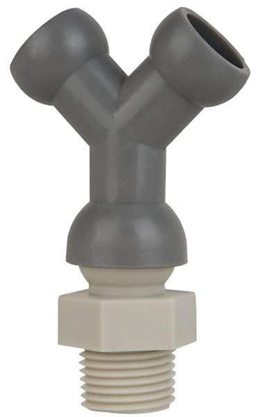 Cedarberg - 1/2" Hose Inside Diam, NPT Thread, Coolant Hose Y-Fitting - 1/2" Thread, Male to Male, for Use with Snap Together Hose System, 2 Pieces - USA Tool & Supply