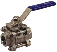 NIBCO - 2" Pipe, Full Port, Bronze Standard Ball Valve - 2 Piece, Inline - One Way Flow, FNPT x Soldered Ends, Lever Handle, 600 WOG, 150 WSP - USA Tool & Supply