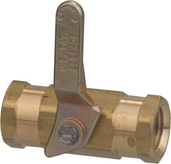 Specialty Mfr - 3/8" Pipe, Brass Standard Ball Valve - Inline - Two Way Flow, FNPT x FNPT Ends, Lever Handle, 500 WOG - USA Tool & Supply