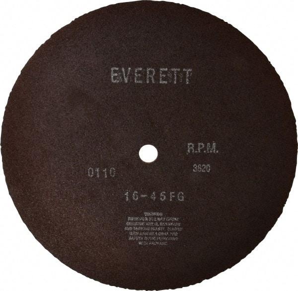 Everett - 16" Aluminum Oxide Cutoff Wheel - 5/32" Thick, 1" Arbor, Use with Gas Powered Saws - USA Tool & Supply