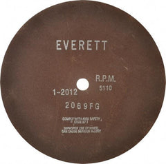 Everett - 14" Aluminum Oxide Cutoff Wheel - 1/8" Thick, 1" Arbor, Use with Gas Powered Saws - USA Tool & Supply