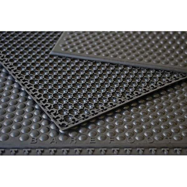 Barefoot - 3' Long x 4' Wide, Dry Environment, Anti-Fatigue Matting - Black, EPDM Rubber with EPDM Rubber Base - USA Tool & Supply