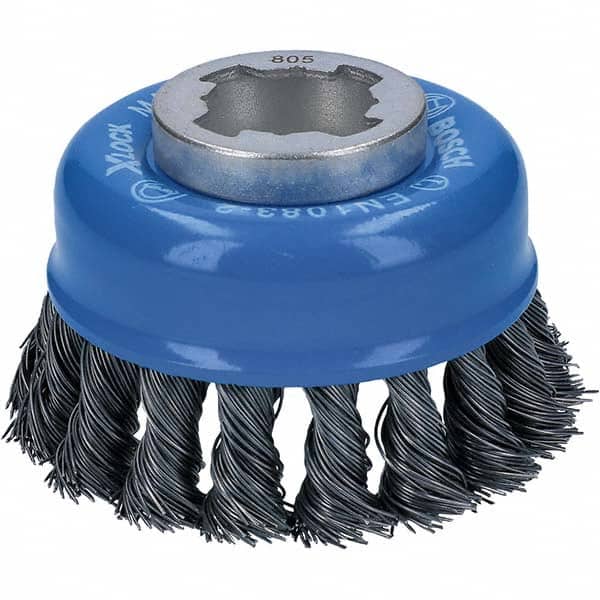 Bosch - 3" Diam 0.012" X-LOCK Carbon Steel Fill Cup Brush - USA Tool & Supply