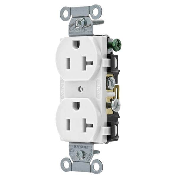 Bryant Electric - Straight Blade Receptacles Receptacle Type: Duplex Receptacle Grade: Commercial - USA Tool & Supply
