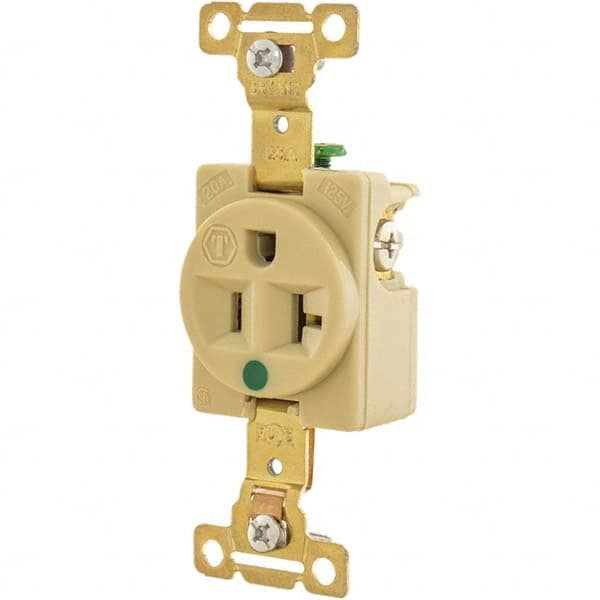 Bryant Electric - Straight Blade Receptacles Receptacle Type: Single Receptacle Grade: Hospital - USA Tool & Supply