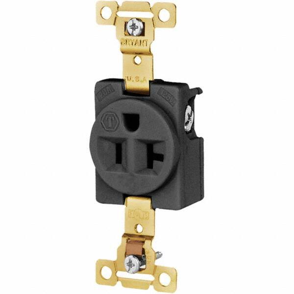 Bryant Electric - Straight Blade Receptacles Receptacle Type: Single Receptacle Grade: Industrial - USA Tool & Supply