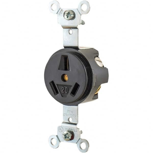 Bryant Electric - Straight Blade Receptacles Receptacle Type: Single Receptacle Grade: Industrial - USA Tool & Supply