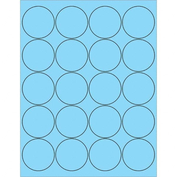 Tape Logic - Pack of (20), 100 Sheet 2" x 2" Pastel Blue Permanent Acrylic Laser Labels - USA Tool & Supply