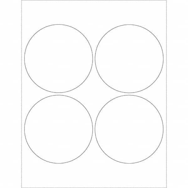 Tape Logic - Pack of (4), 100 Sheet 4" x 4" Glossy White Permanent Acrylic Laser Labels - USA Tool & Supply