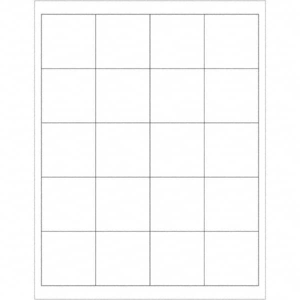 Tape Logic - Pack of (12), 100 Sheet 2" x 2" White Removable Acrylic Laser Labels - USA Tool & Supply