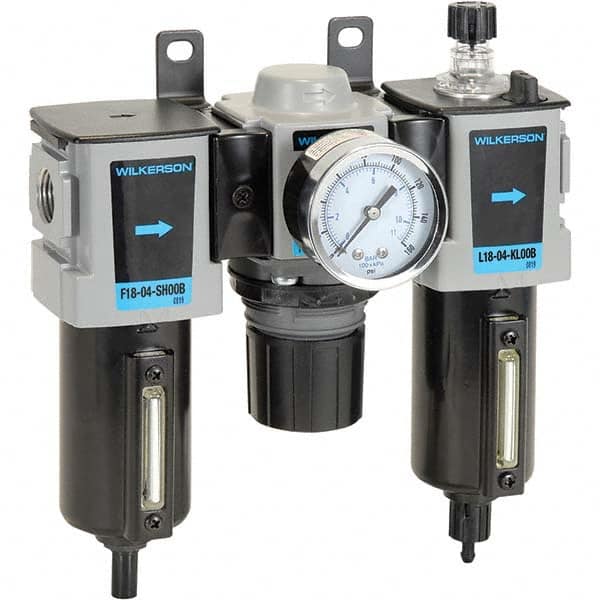 Wilkerson - Filter, Regulator & Lubricator (FRL) Units Configuration: 3 Pc. Filter-Regulator-Lubricator Body Type: Compact - USA Tool & Supply