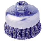 4" Single Row Wire Cup Brush - .020 Bronze; 5/8-11 A.H.; - Non-Sparking Wire Wheel - USA Tool & Supply