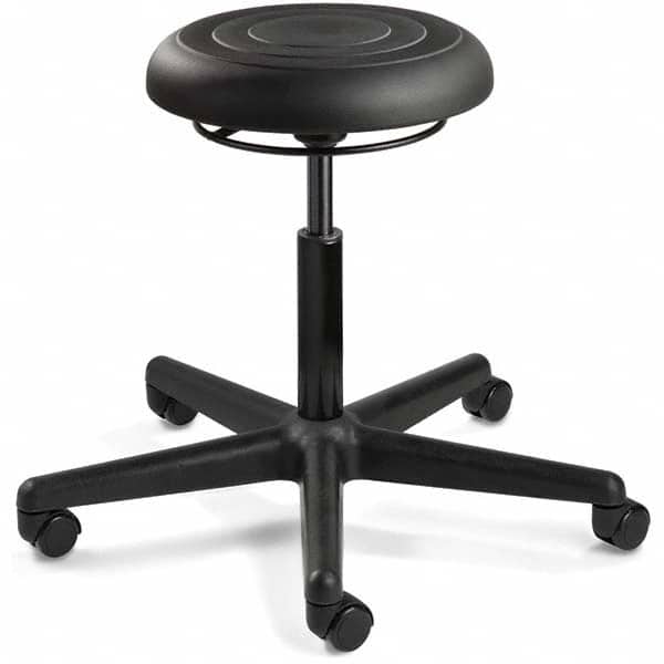 Bevco - Swivel & Adjustable Stools Type: Adjustable Backless Stool Base Type: Black Nylon Base - USA Tool & Supply