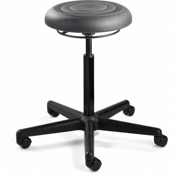 Bevco - Swivel & Adjustable Stools Type: Adjustable Backless Stool Base Type: Black Nylon Base - USA Tool & Supply