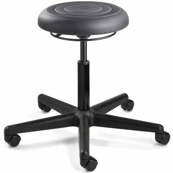 Bevco - Swivel & Adjustable Stools Type: Adjustable Backless Stool Base Type: Black Nylon Base - USA Tool & Supply