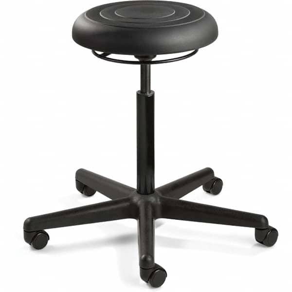 Bevco - Swivel & Adjustable Stools Type: Adjustable Backless Stool Base Type: Black Nylon Base - USA Tool & Supply