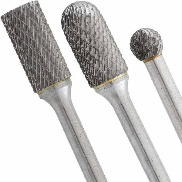 WALTER Surface Technologies - Burr Sets Head Shape: (2) Cylinder; (2) Cylinder w/Radius End; (2) Ball; (2) Cone w/Radius End Tooth Style: Double Cut - USA Tool & Supply