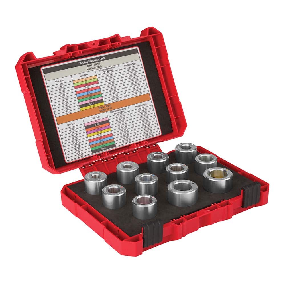 Cable Tools & Kits; Tool Type: Bushing Kit; Number of Pieces: 11.000; Accessories: Carrying case; Compatible Wire Size (AWG): 1-4/0; Case Type: Case; Additional Information: 1 Year Limited Warranty; For Use With: ™Compatible with the M12 ™ and M18 ™ Cabl