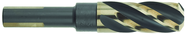 11/16" Dia. - 1-7/8 Flute Length - 4-5/16" OAL - 1/2 3-Flat Shank-HSS-118° Point Angle-Black & Gold-Series 1458 - Reduced Shank Core Drill; - USA Tool & Supply