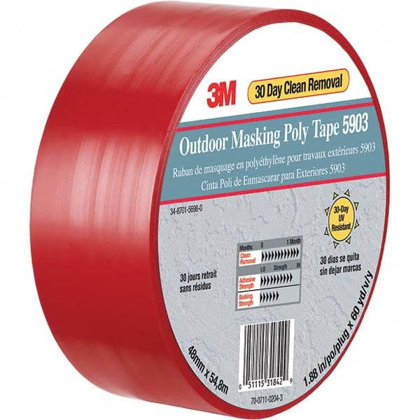 3M - 60 Yd x 50" x 7.5 mil Red Polyethylene Cloth Duct Tape - USA Tool & Supply
