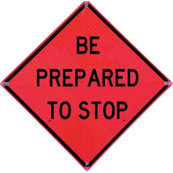 VizCon - "Road Work Ahead," 48" Wide x 48" High Vinyl Construction Roadway Sign - USA Tool & Supply
