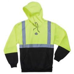 8293 2XL LIM/BLK HOODED SWEATSHIRT - USA Tool & Supply