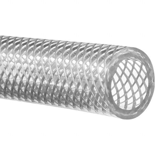Value Collection - 1/2" ID x 5/8" OD, 50' Long, PVC Reinforced (FDA) Tube - Clear, 100 Max psi, -50 to 150°F - USA Tool & Supply