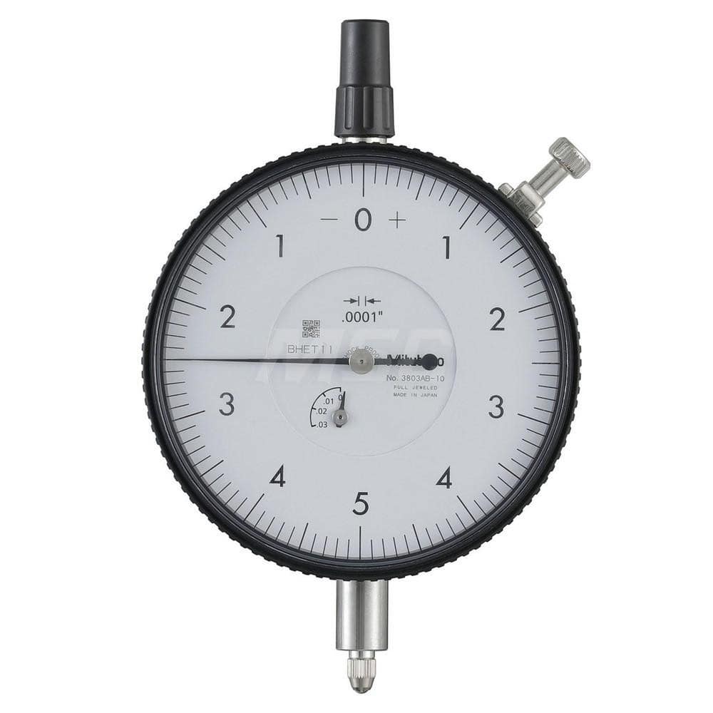 Dial Drop Indicator: 0 to 0.03″ Range, 0-5-0 Dial Reading, 0.0001″ Graduation 0.01″ per Revolution, Flat Back, ±0.0001″ Accuracy