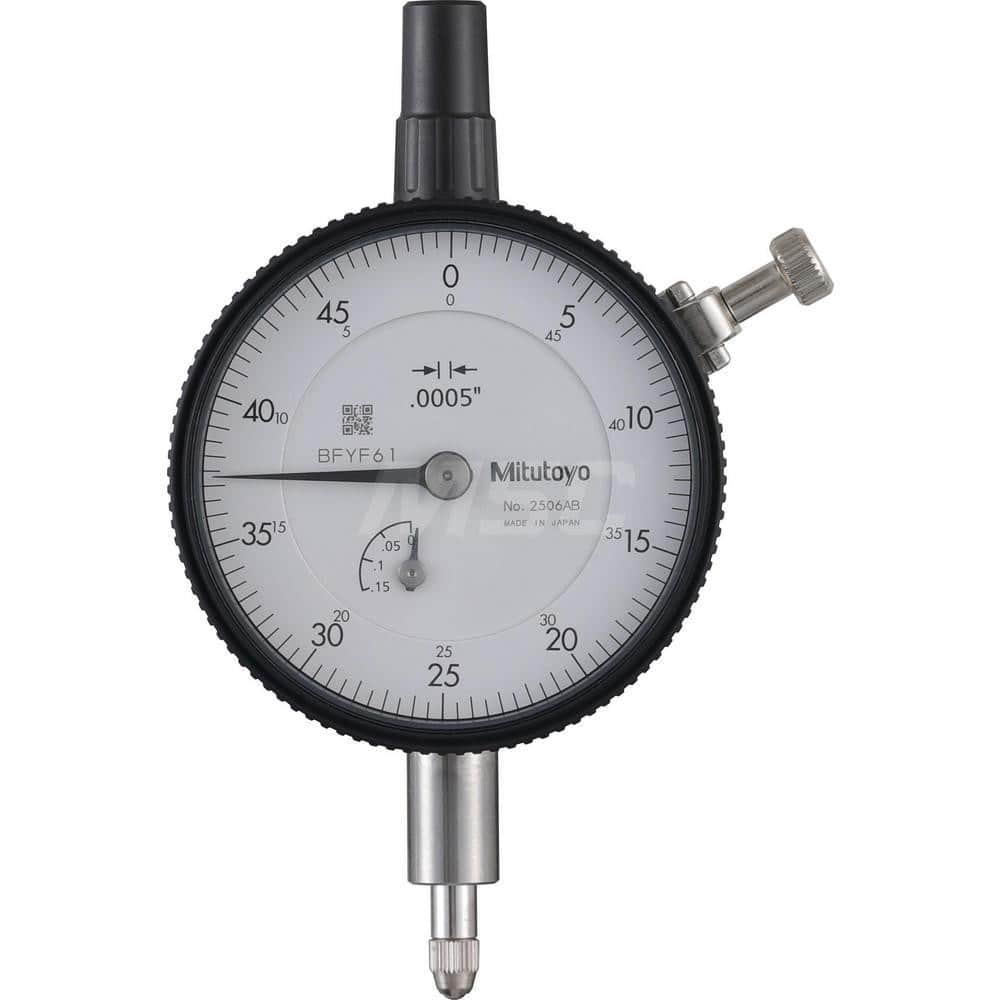 Dial Drop Indicator: 0 to 0.13″ Range, 0-50 Dial Reading, 0.00005″ Graduation 0.05″ per Revolution, Flat Back, ±0.0005″ Accuracy