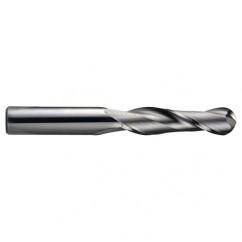13/32" Dia. - 2-3/4" OAL - Ball Nose SE TiCN Carbide End Mill - 2 FL - USA Tool & Supply