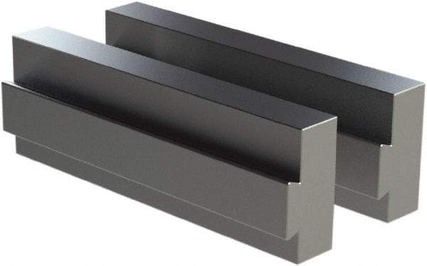 CarveSmart - 3/4" Wide x 2" High x 3/4" Thick, Flat/No Step Vise Jaw - Soft, Aluminum, Fixed Jaw, Compatible with 6" Vises - USA Tool & Supply