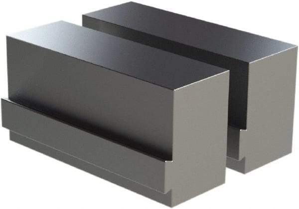 CarveSmart - 2" Wide x 3" High x 2" Thick, Flat/No Step Vise Jaw - Soft, Aluminum, Fixed Jaw, Compatible with 6" Vises - USA Tool & Supply