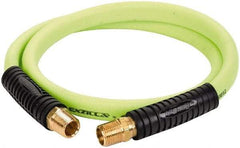 Legacy - 1/2" ID x 0.74" OD 4' Long Lead-In Whip Hose - FNPT x MNPT Swivel Ends, 300 Working psi, 140°, 1/2" Fitting, Green - USA Tool & Supply