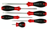 6 Piece - SoftFinish® Cushion Grip Screwdriver Set - #30294 - Includes: Slotted 4.0 - 8.0mm; Stubby 4.0mm; Phillips #1 - 2 - USA Tool & Supply
