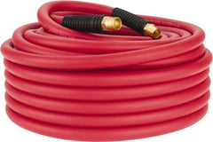 PRO-SOURCE - 1/2" ID x 0.7874" OD 100' Long Multipurpose Air Hose - MNPT x MNPT Ends, 300 Working psi, -40 to 180°F, 1/2" Fitting, Red - USA Tool & Supply