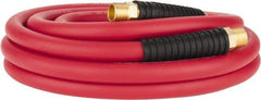 PRO-SOURCE - 1/2" ID x 0.7874" OD 25' Long Multipurpose Air Hose - MNPT x MNPT Ends, 300 Working psi, -40 to 180°F, 1/2" Fitting, Red - USA Tool & Supply