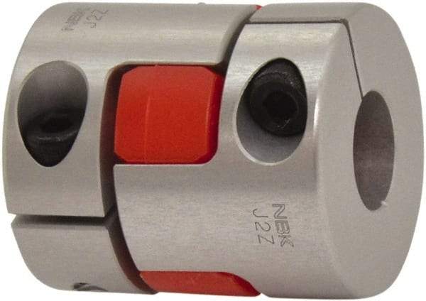 NBK - 4.5 to 5mm Bore, Jaw-Type Flexible Coupling - 14mm OD, 22mm OAL, Aluminum Alloy, Clamp Style - USA Tool & Supply