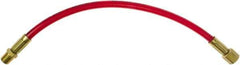 PRO-SOURCE - 1/4" ID 1' Long Lead-In Whip Hose - FNPT x MNPT Swivel Ends, 200 Working psi, 165°, 1/4" Fitting, Transparent Red - USA Tool & Supply