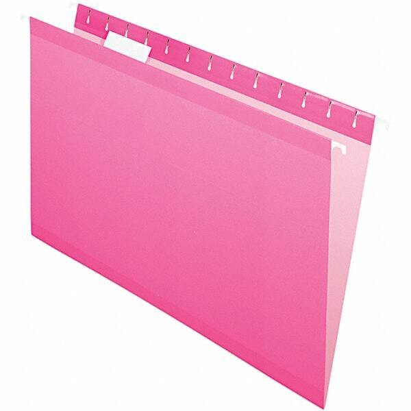 Pendaflex - 8-1/2 x 14", Legal, Pink, Hanging File Folder - 11 Point Stock, 1/5 Tab Cut Location - USA Tool & Supply