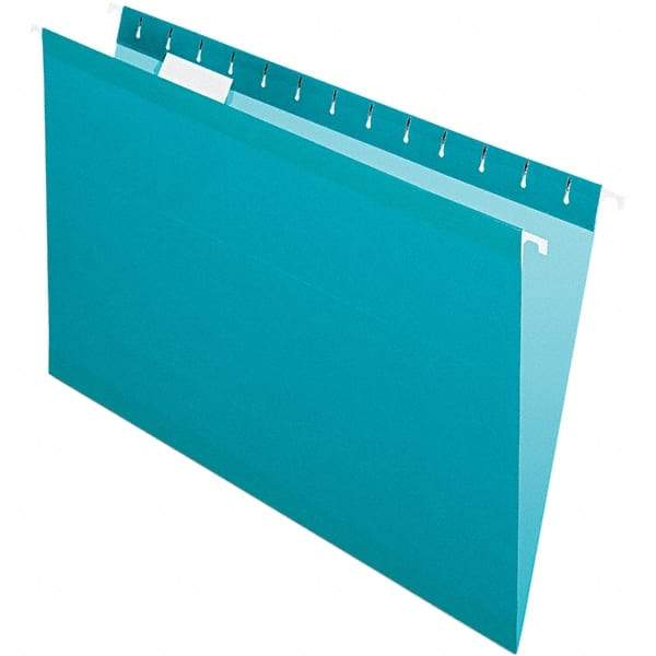 Pendaflex - 8-1/2 x 14", Legal, Teal, Hanging File Folder - 11 Point Stock, 1/5 Tab Cut Location - USA Tool & Supply