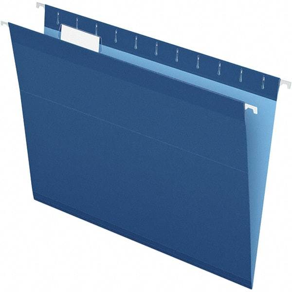 Pendaflex - 8-1/2 x 11", Letter Size, Navy, Hanging File Folder - 11 Point Stock, 1/5 Tab Cut Location - USA Tool & Supply