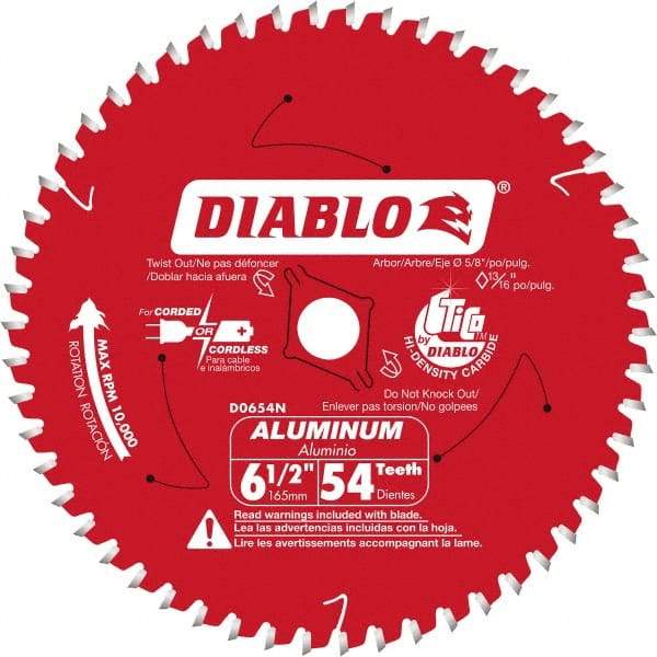 Freud - 6-1/2" Blade Diam, 56 Teeth, Carbide-Tipped Cold Saw Blade - 5/8" Arbor Hole Diam, 0.045" Blade Thickness - USA Tool & Supply